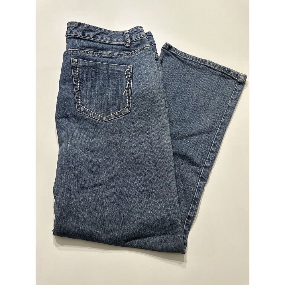 Avenue Jeans Womens 18 Straight Leg High Rise Dark Wash Denim‎ Stretch